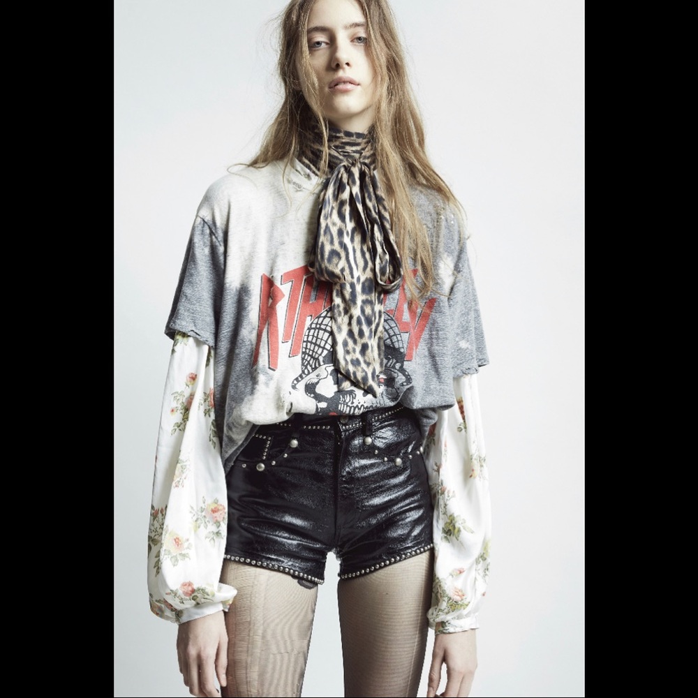 R13 floral-print silk blouse. color Ecru. Size XS. - Picture 7 of 13